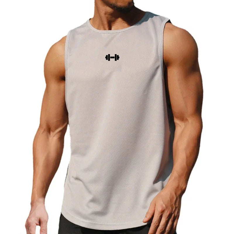 Summer Mens Gym Tank Tops Fitness Clothing Mesh Quick Dry Loose Fit Bodybuilding Sleeveless T Shirts Men Fashion Basketball Vest