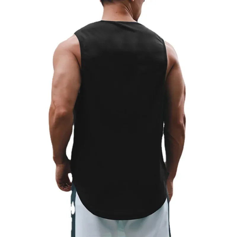 Summer Mens Gym Tank Tops Fitness Clothing Mesh Quick Dry Loose Fit Bodybuilding Sleeveless T Shirts Men Fashion Basketball Vest