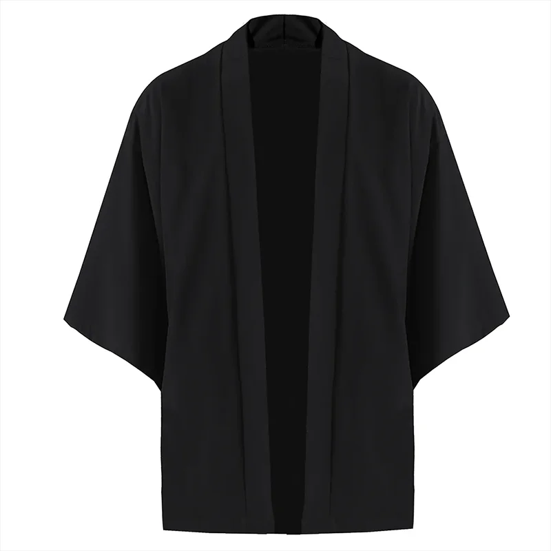 Black Samurai Clothing Japanese Style Cosplay Kimonos Shirt Traditional Haori for Women Men Harajuku Fashion Cardigan Yukata